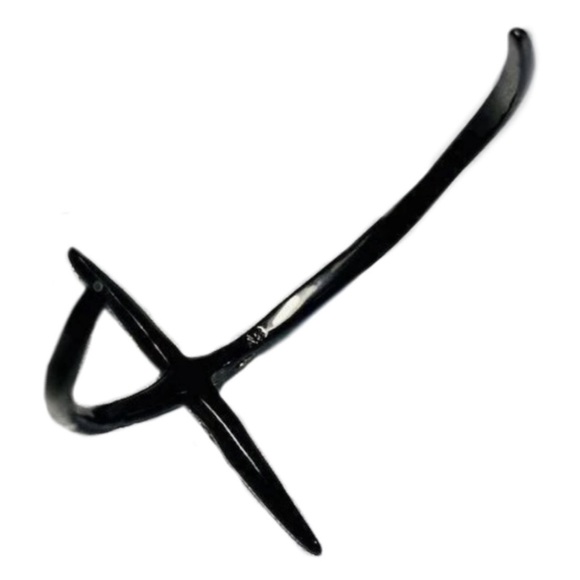 ALEXIS BITTAR • Minimalist Black Spear Cuff Cross Spike Bracelet - Picture 3 of 4